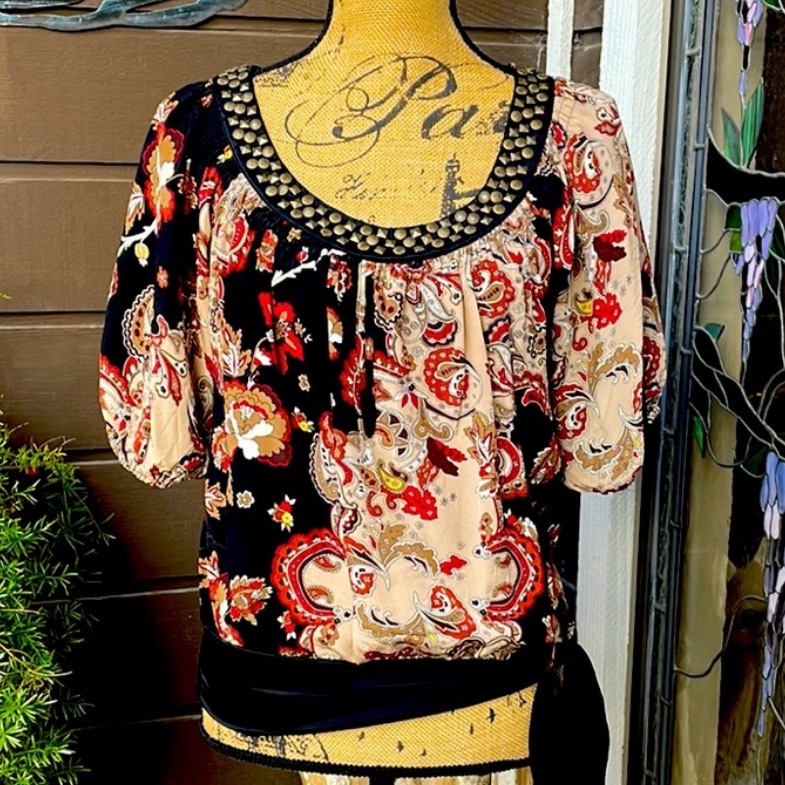 Bebe Stud Tassel Top